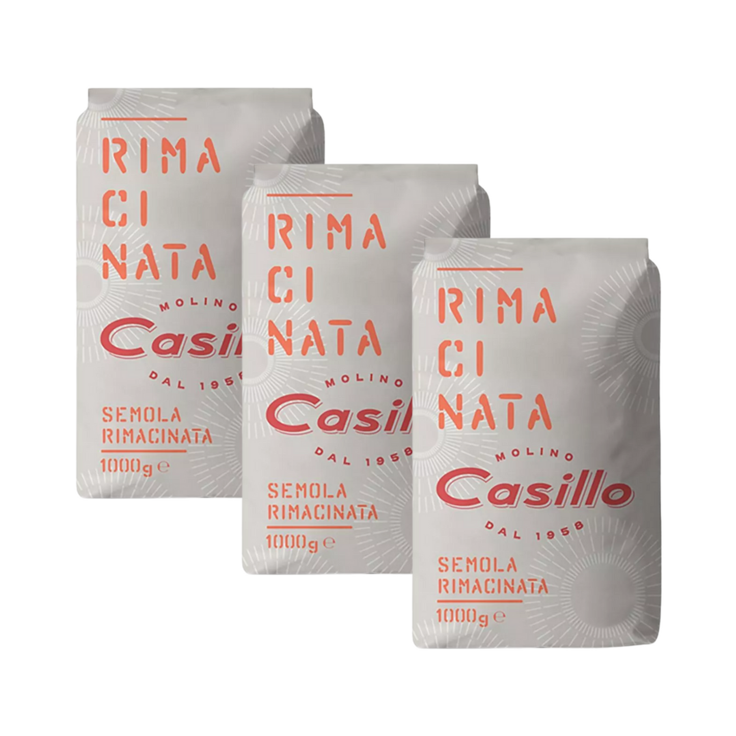Casillo Semola Rimacinata - Semolina - 1kg Bags - for pizzas