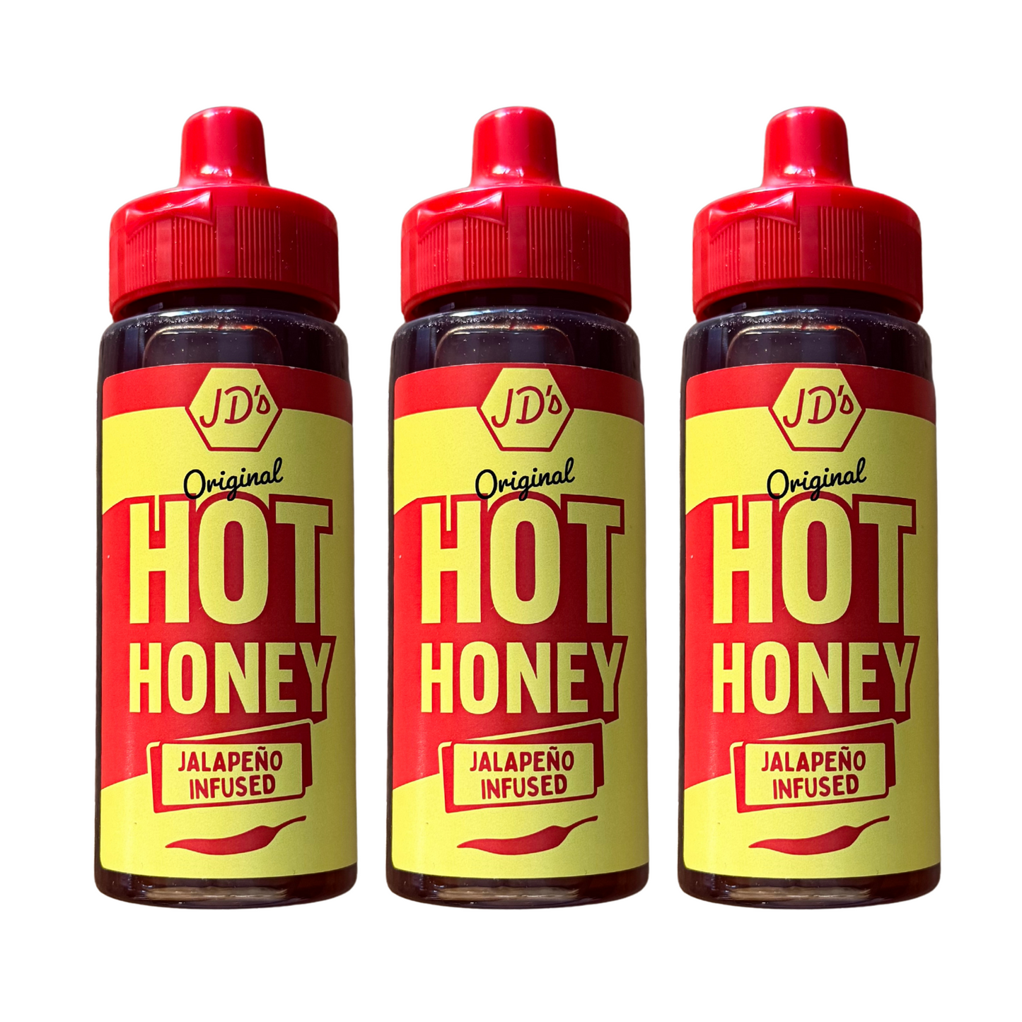 JD's Hot Honey Sauce - For Drizzling on Pizzas, Pastas - Jalapeno, Habanero, and Chipotle Infused Flavours