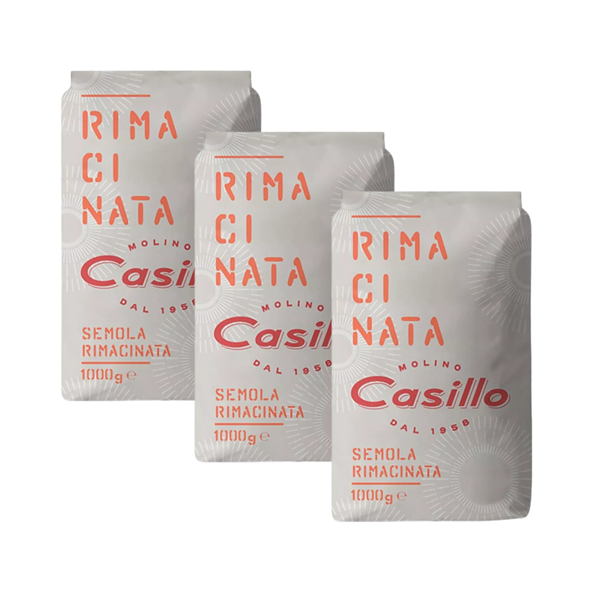 Casillo Semola Rimacinata - Semolina - 1kg Bags - for pizzas