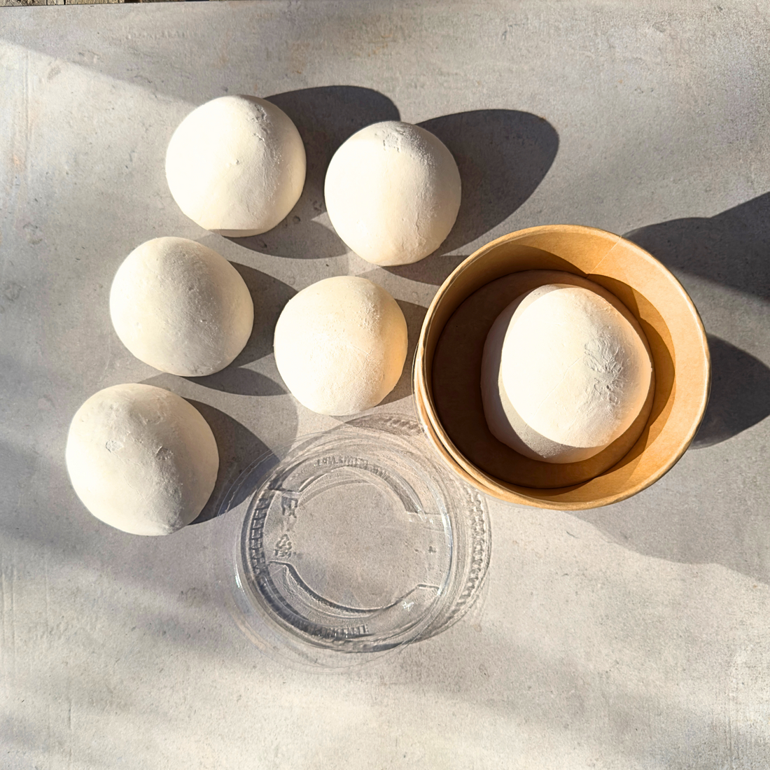 "Organic Neapolitan pizza dough balls made with Italian Polselli 00 flour"
