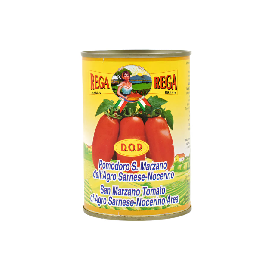Rega San Marzano DOP Authentic Italian Whole Peeled Plum Tomatoes - 400g Tin