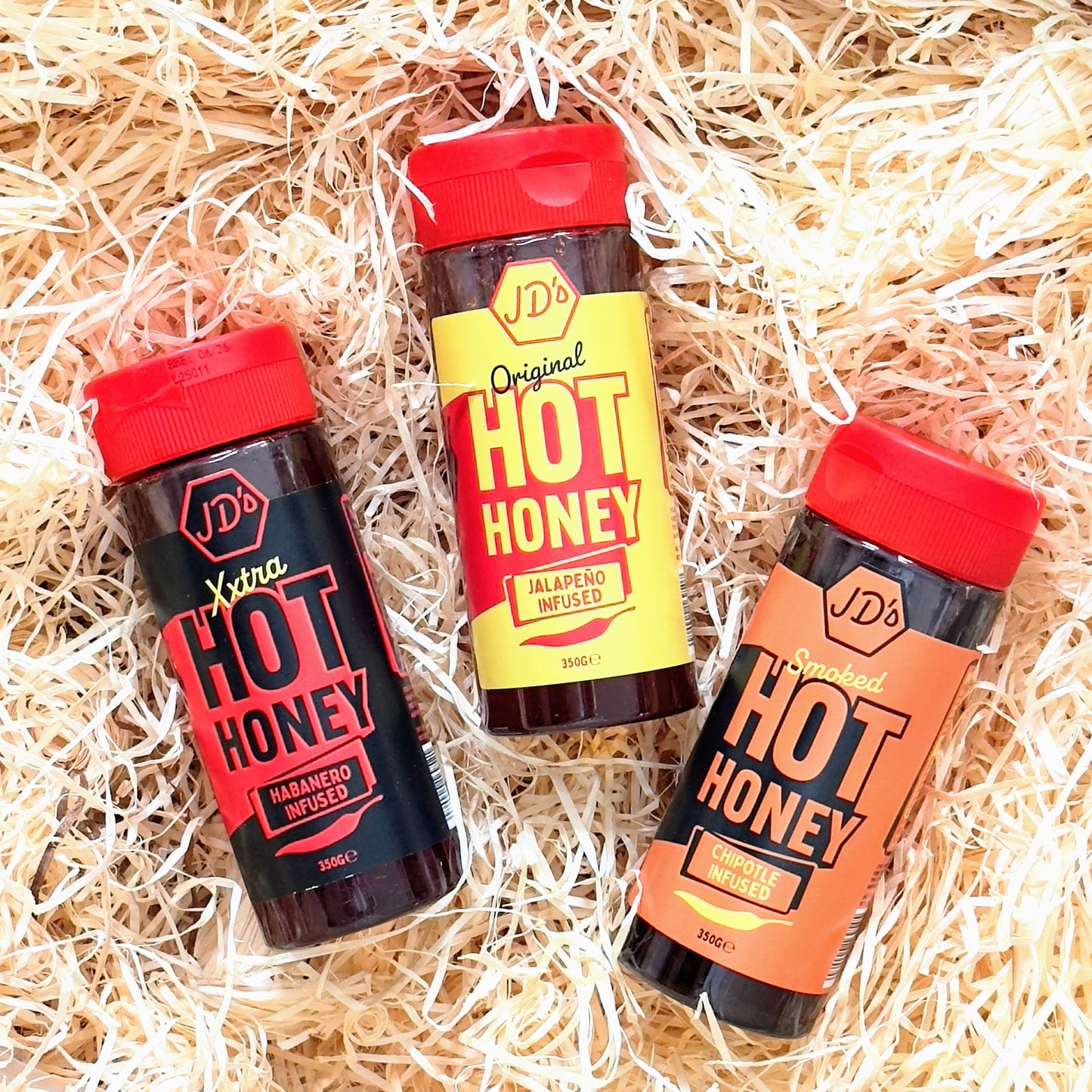 JD's Hot Honey Sauce - For Drizzling on Pizzas, Pastas - Jalapeno, Habanero, and Chipotle Infused Flavours