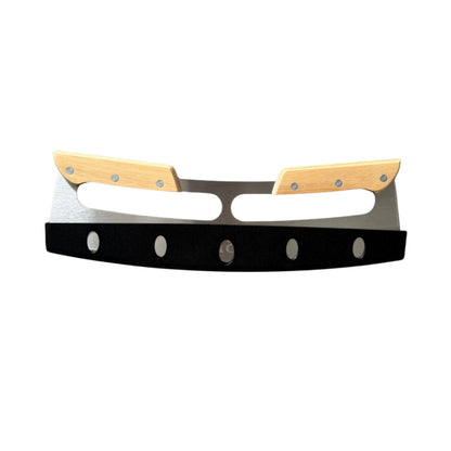 Pizza Cutter Rocker - Stainless Steel - Wooden Handle