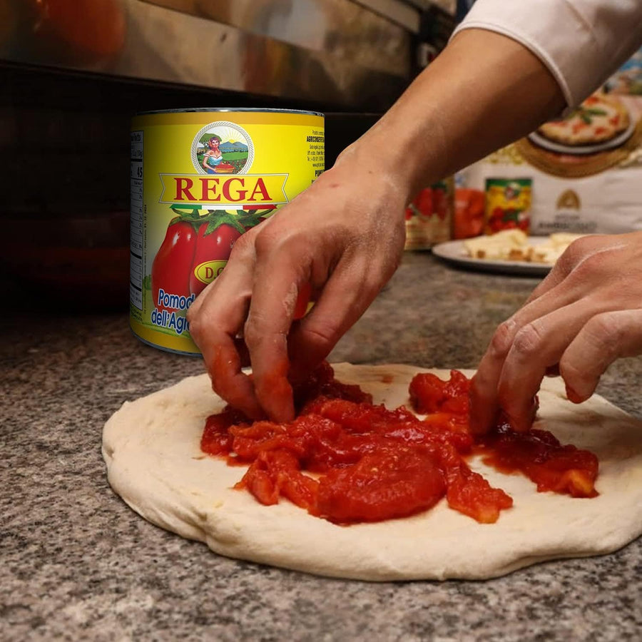 San Marzano tomatoes on authentic Neapolitan pizza