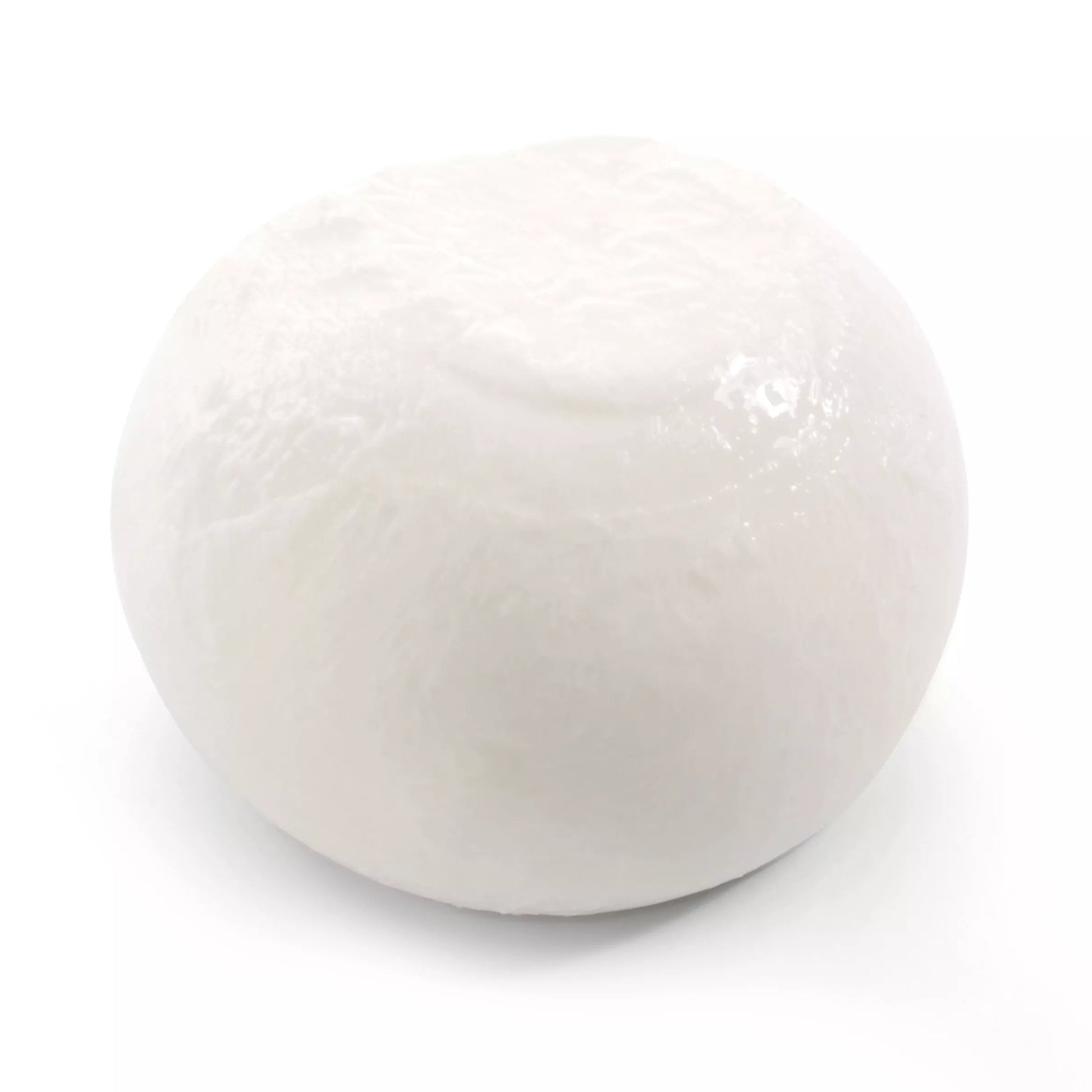 White burrata ball on a white background
