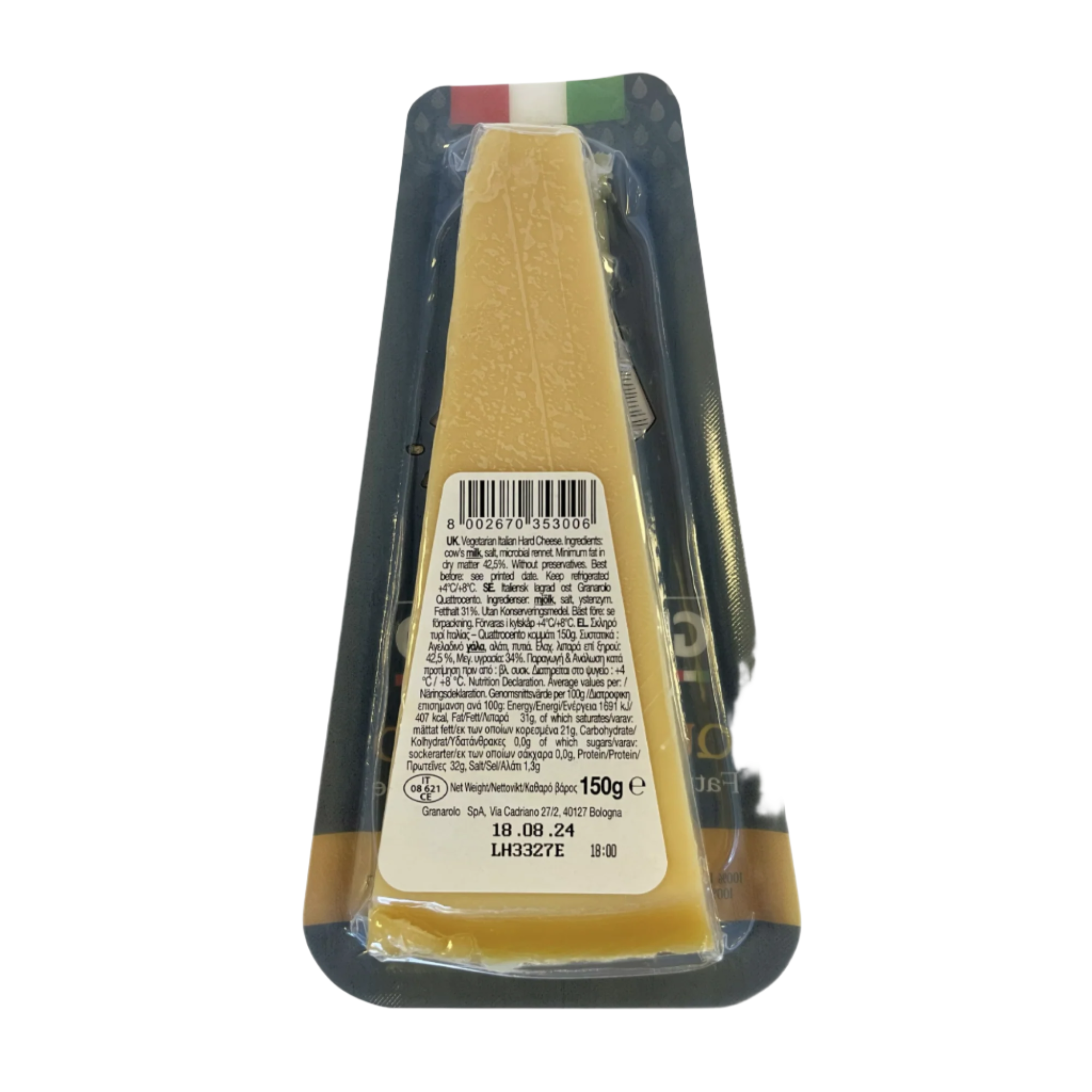 Granarolo Italian Hard Cheese Wedge - 150g