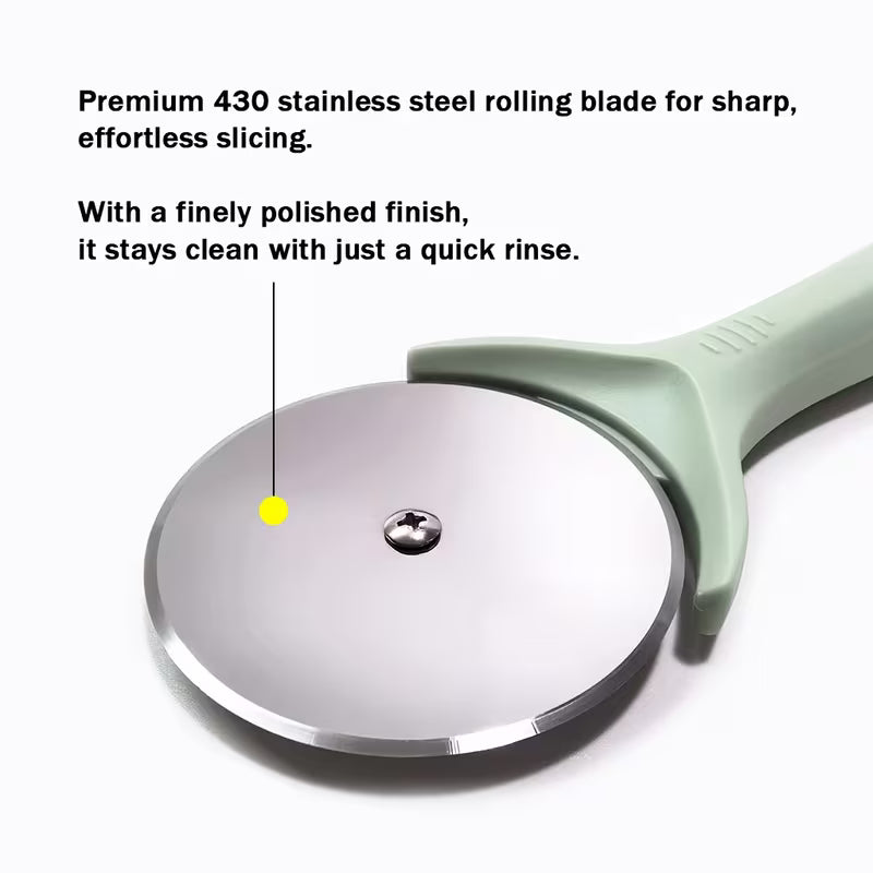 Stainless Steel Pizza Wheel Cutter - Ergonomic Handle - Durable 304 Stainless Steel