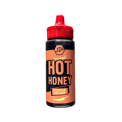 JD's Hot Honey Sauce - For Drizzling on Pizzas, Pastas - Jalapeno, Habanero, and Chipotle Infused Flavours