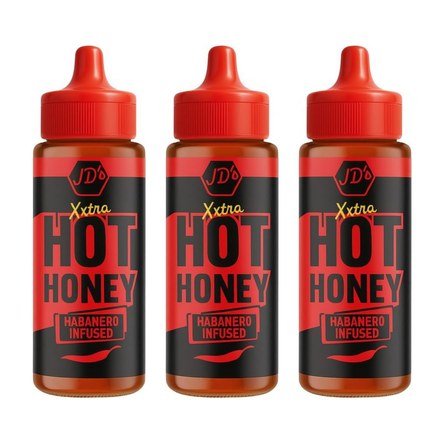 JD's Hot Honey Sauce - For Drizzling on Pizzas, Pastas - Jalapeno, Habanero, and Chipotle Infused Flavours