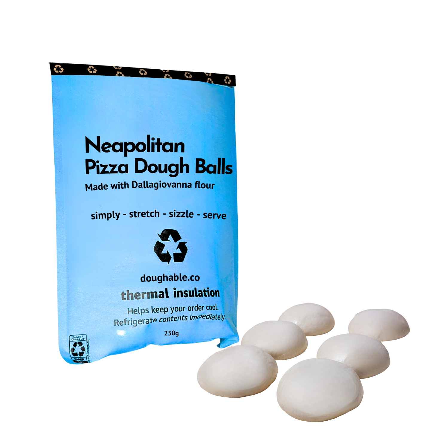 Neapolitan Pizza Dough Balls - Made with Dallagiovanna’s Premium Flour - 250g - Optonal Semolina & Proving Pots