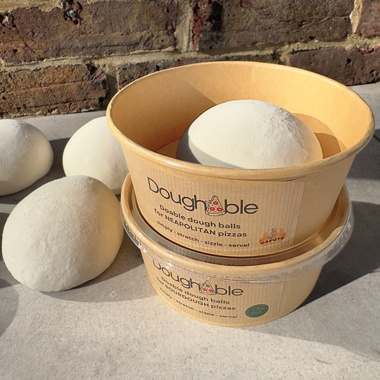 Doughable - Sourdough Pizza Dough Balls - Made with Wildfarmed Regenerative Flour - 230g - FREE Semolina & Proving Pots