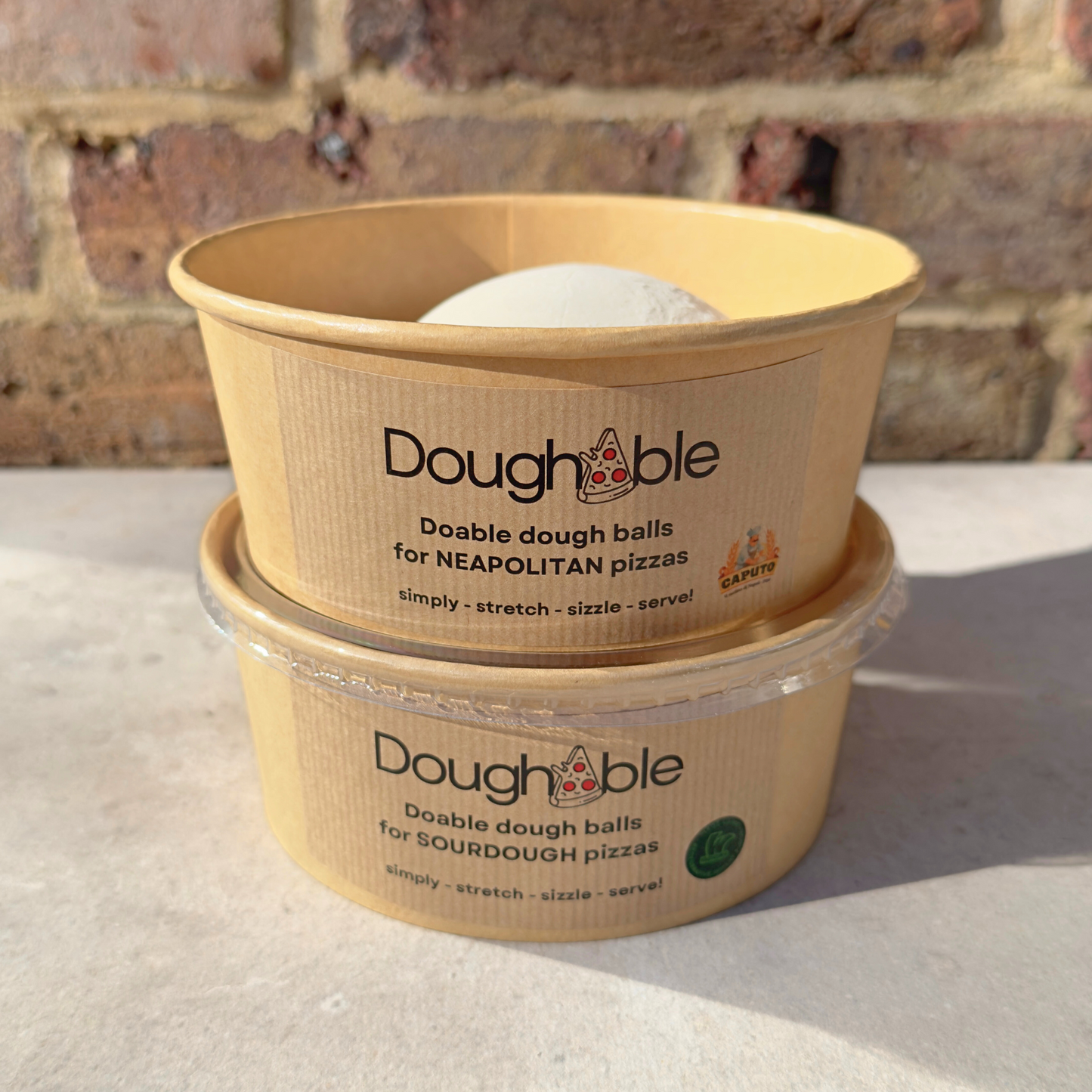 Doughable - Sourdough Pizza Dough Balls - Made with Wildfarmed Regenerative Flour - 230g - FREE Semolina & Proving Pots