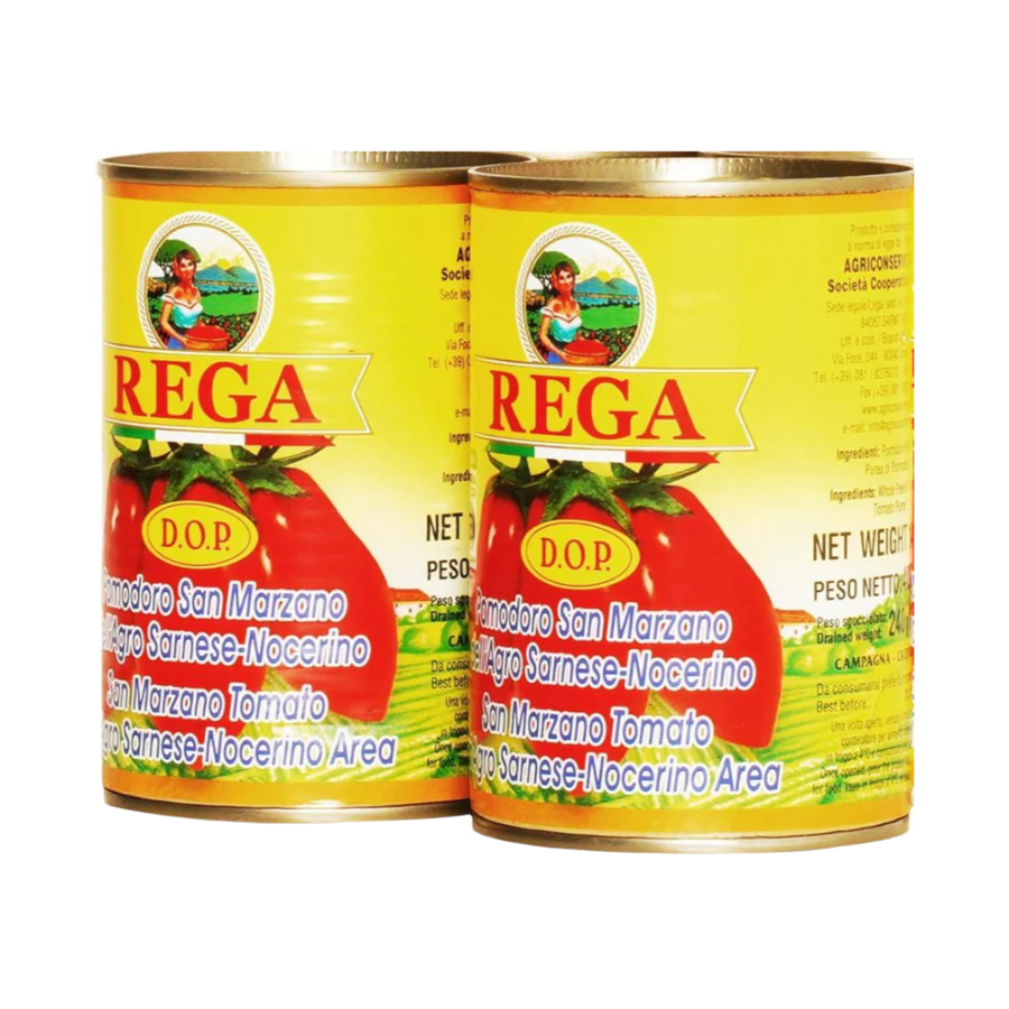 Rega San Marzano DOP Authentic Italian Whole Peeled Plum Tomatoes - 400g Tin
