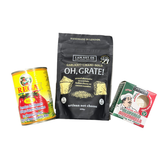 Vegan Pizza Topping Set - Includes Vegan Tomatoes, Parmesan & Mozzarella